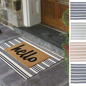 24"X51" Two-Tone Striped Small Area Rug Cotton Blend Carpet, 4 Colors